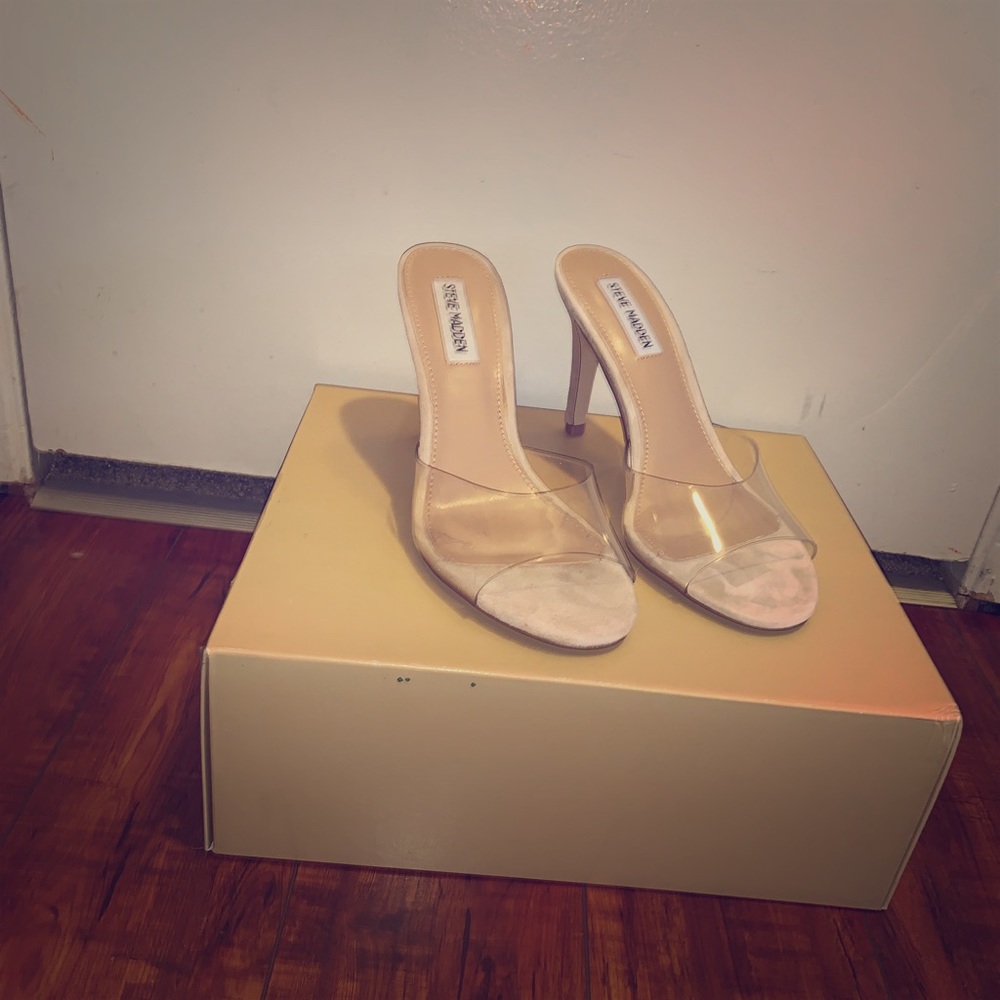 Steve Madden glossy clear sandals